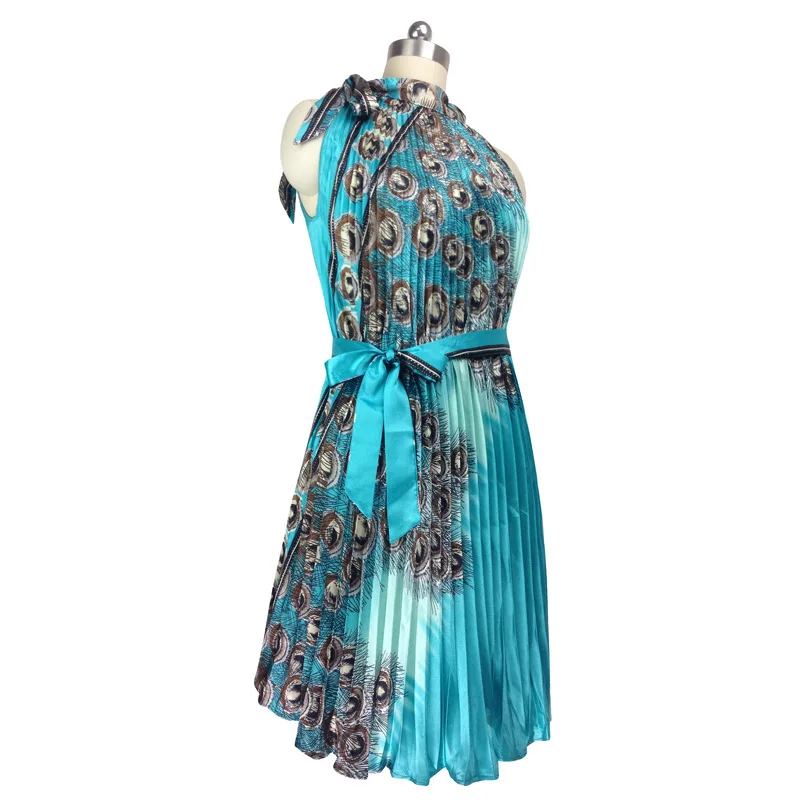 SusanDick Новый Женский Плюс Размер Платья Роскошных Старинных Павлин Шаблон Платье