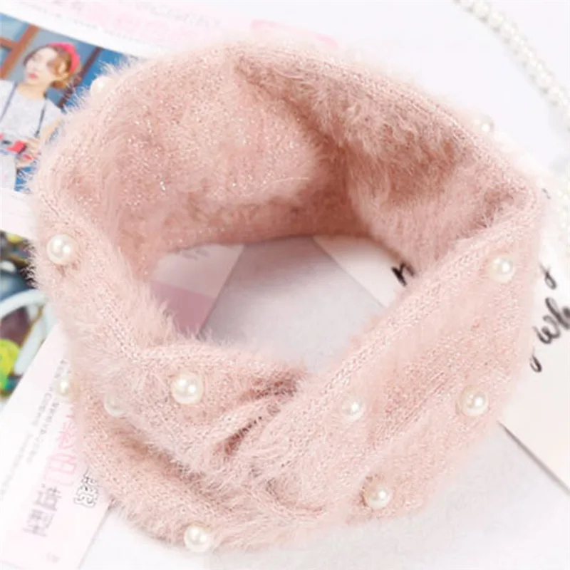 PINKSEE Wool Knitted Hair Band Winter Ear Warmer Headband Turban Solid Color Wide-brimmed Cross Tide Headwear |