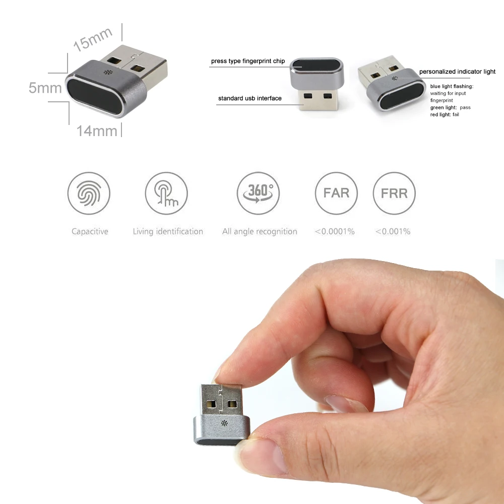 Kercan KE-01 мини USB считыватель отпечатков пальцев для Windows 7,8, 10 hello Multi Touch биометрический Сейф ключ+ 4 порта usb-хаб