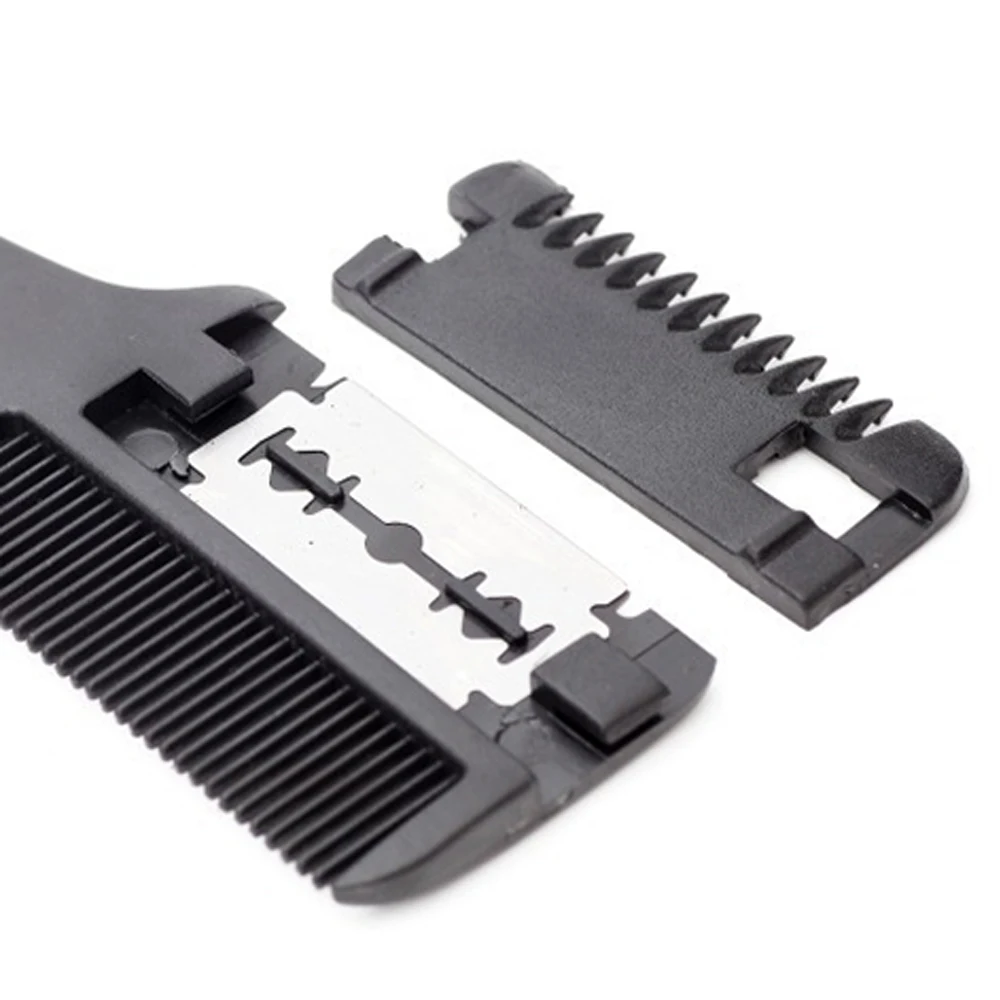 

New Professional Hair Razor Comb Black Handle Hair Razor Cutting Thinning Comb Home DIY Thinning Trimmer Inside Blades