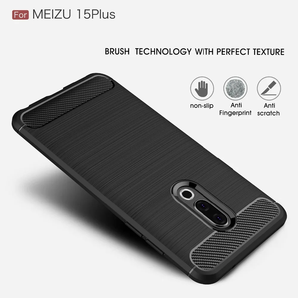 Mjcolorone чехол для meizu 15 углеродного волокна Силиконовые Мягкий ТПУ тонкий