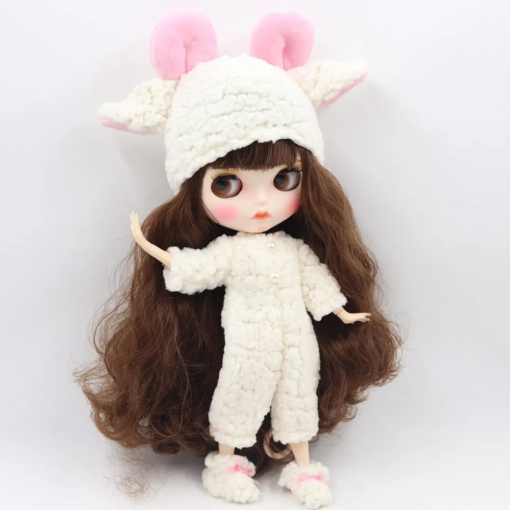 Кукла Blyth ICY DBS плюшевая овечья одежда с шляпой и обувью Swet милые наряды для