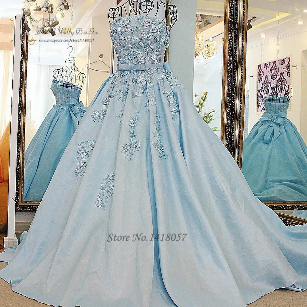Небесно голубое свадебное платье в стиле бохо Vestido de Noiva Princesa Свадебные платья
