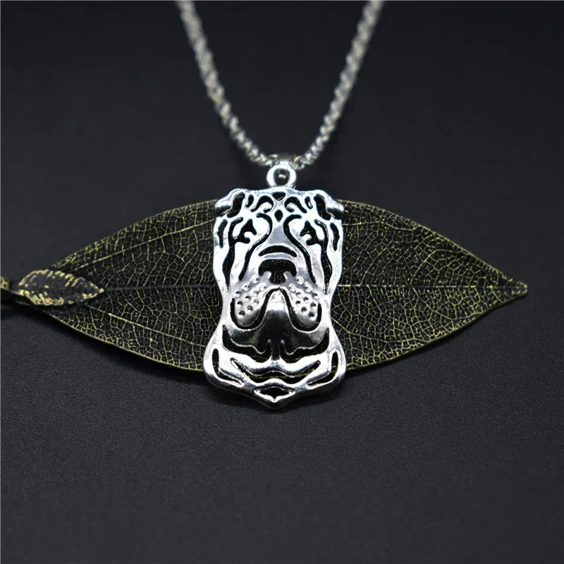 Elfin трендовые китайские ожерелья Shar Pei золотого цвета серебряного цвета украшения для собак китайские Подвески Shar Pei ожерелья для женщин и мужчин - Окраска металла: Посеребренный