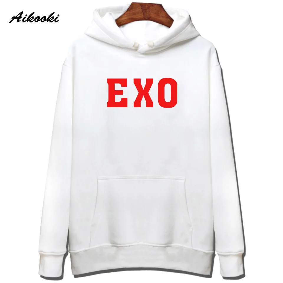 Aikooki Idols EXO толстовка с капюшоном для мужчин и женщин пуловер Весенняя свободная