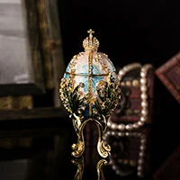 Qifu домашний модный металлический религиозный талисман Коллекция декора qifu Faberge яйцо домашний декор - Цвет: Sky Blue