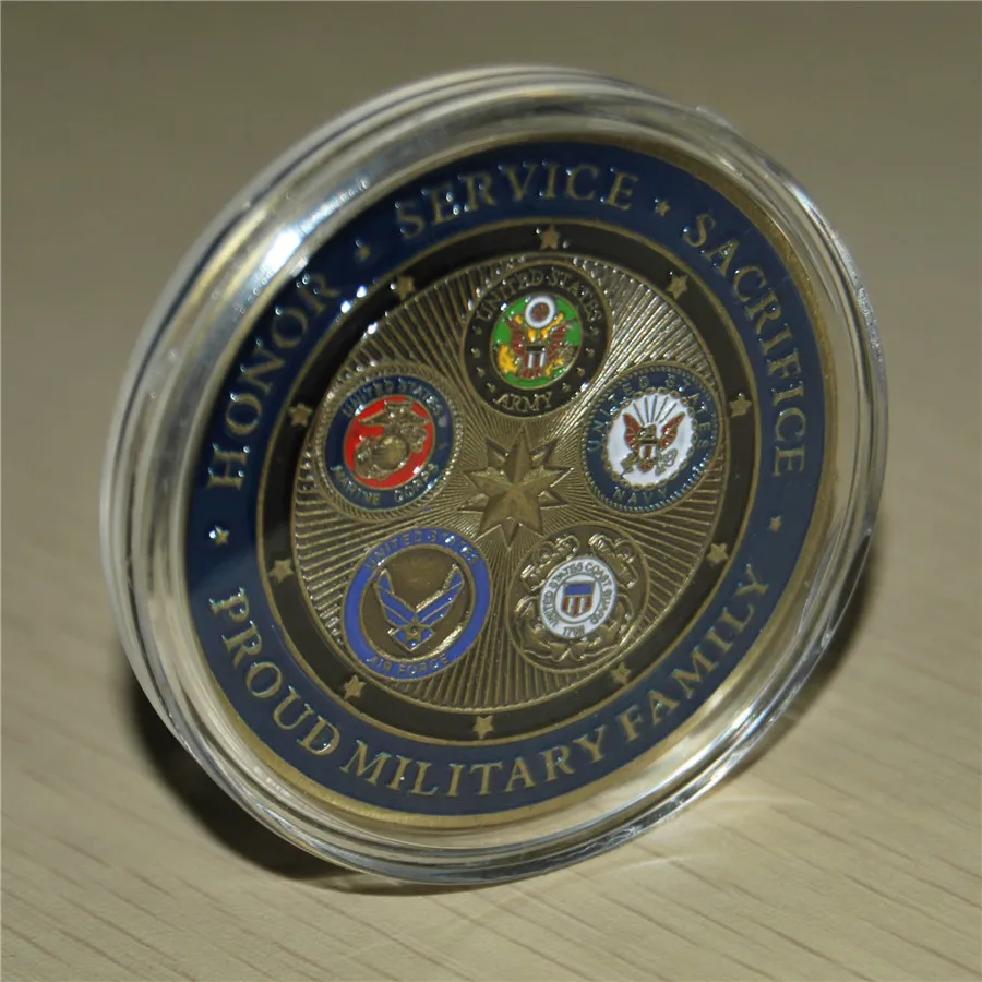 Новая гордуя Военная семья армии США DOD наградная монета