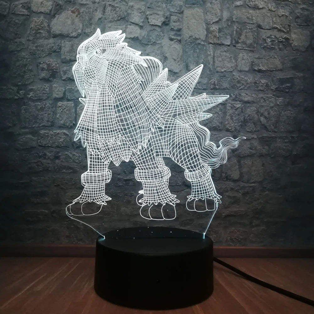 3D светодиодный ночник игровой светильник с изображением покемона го настольная