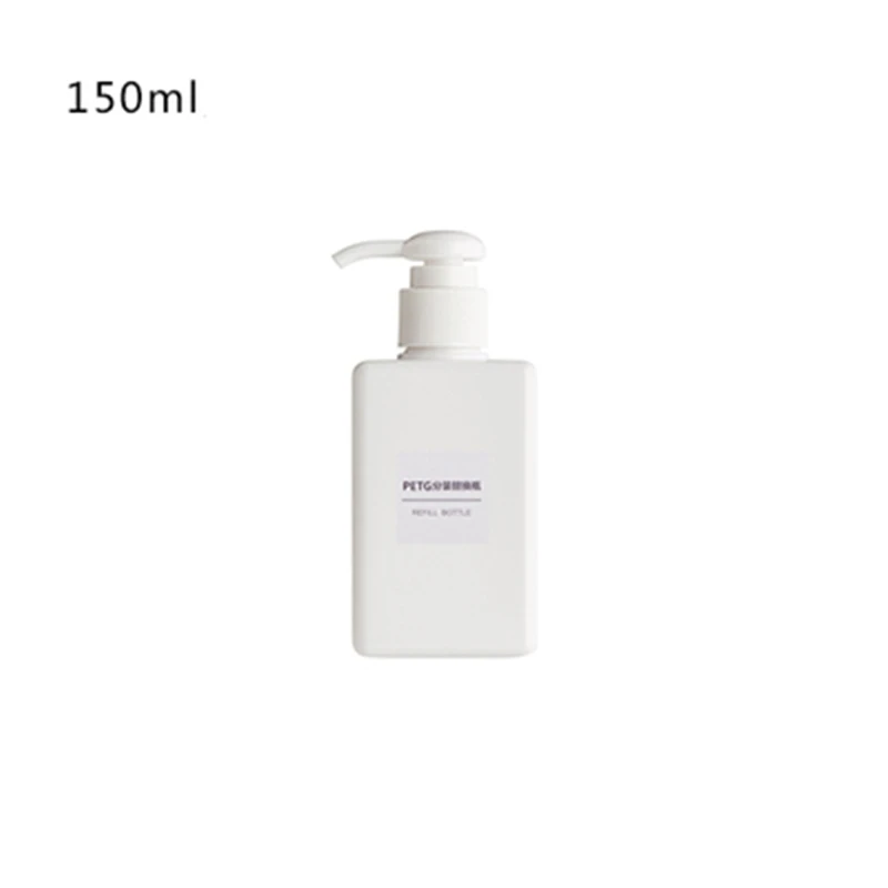 150ml White JiangChaoBo гель для душа прессованная бутылка шампунь влага бутилированная ванная комната мыло моющее средство пустая бутылка для лосьона - Цвет: 150ml White