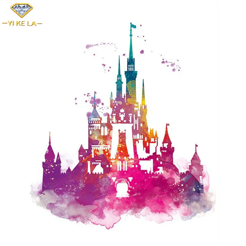YIKELA Full Square Diamond Painting Animated Princess Silhouette Embroidery Cross Stitch Rhinestone Home Decor Gift | Дом и сад