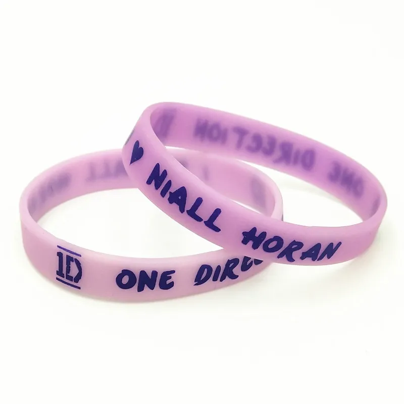 100 шт. Светящиеся в темноте силиконовые браслеты одном направлении I Love 1D