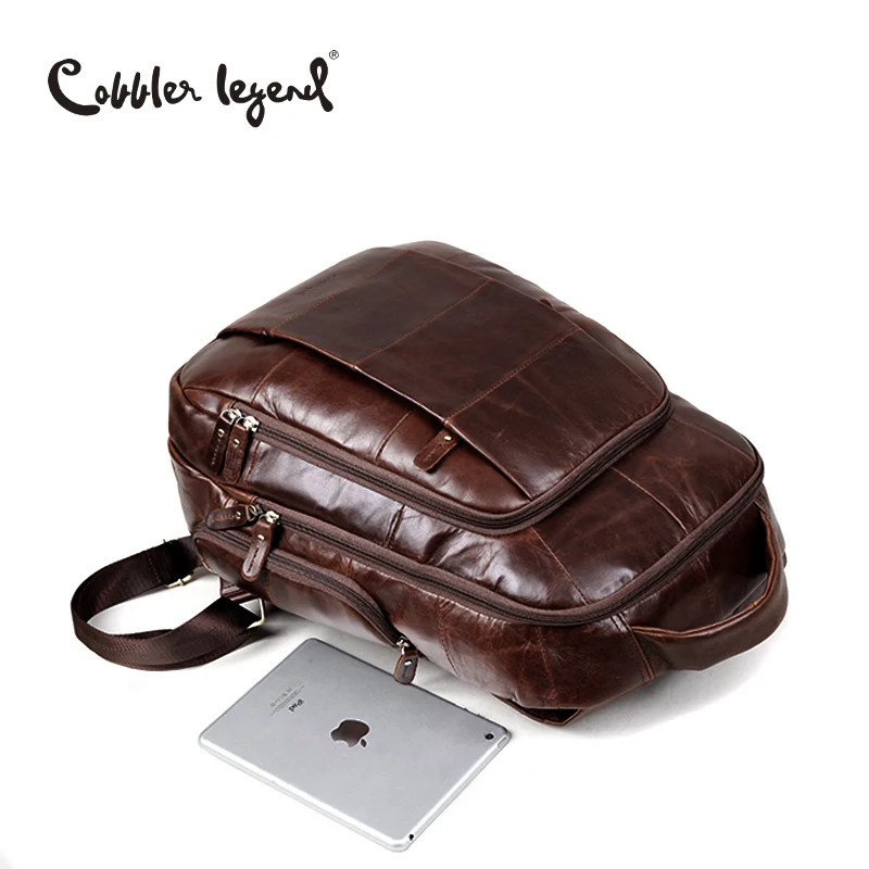 Cobbler Legend бренд Ретро стиль back pack очаровательная натуральная кожа Подростковая мужская сумка для ноутбука рюкзаки для мужчин