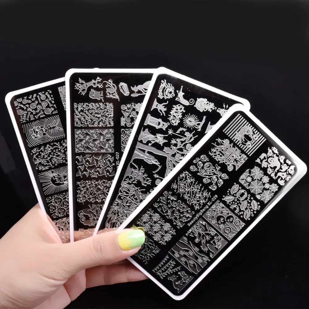 BeautyBigBang 6*12 см Хэллоуин тема дизайн ногтей череп моли призрак штамповка шаблон