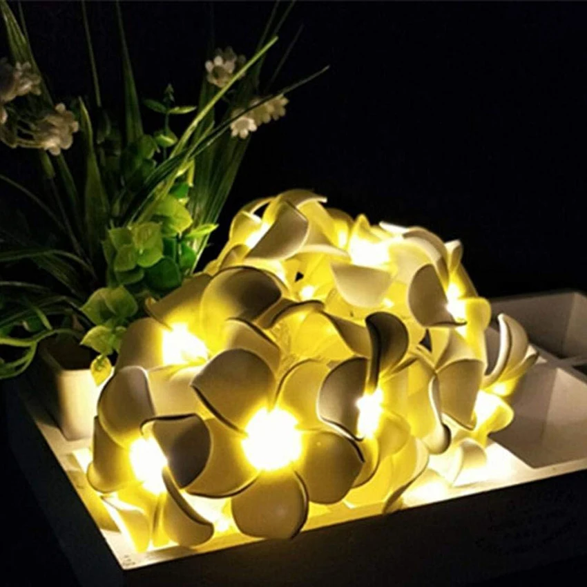 Креативные СВЕТОДИОДНЫЕ гирлянды DIY frangipani цветочное праздничное освещение для