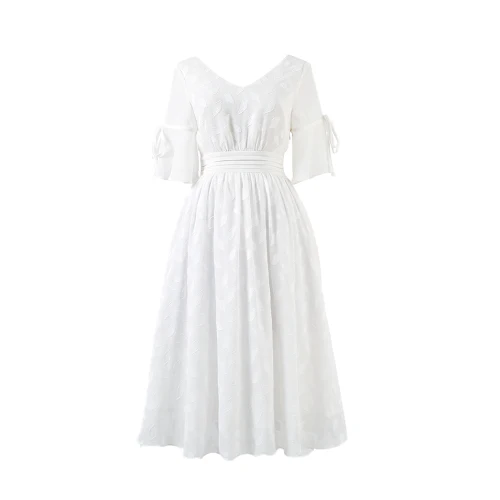 

Loose New Chic Chiffon Women Dress Flarre Sleeve Fashion Casual Dresses A-line Loose High Waist Brief Korean Summer Dress
