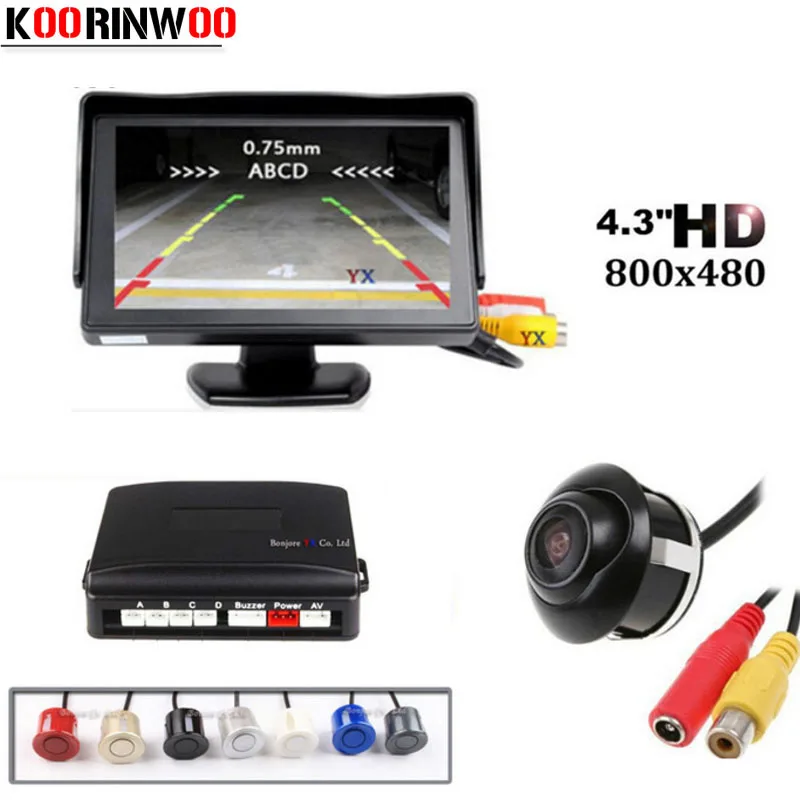 Автомобильная камера заднего вида Koorinwoo HD + цветной монитор 4 3 TFT 800*480 радара