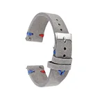 Ремешок кожаный замшевый ручной работы ONTHELEVEL, серый браслет из натуральной кожи с пряжкой из нержавеющей стали, 18 мм 20 мм 22 мм