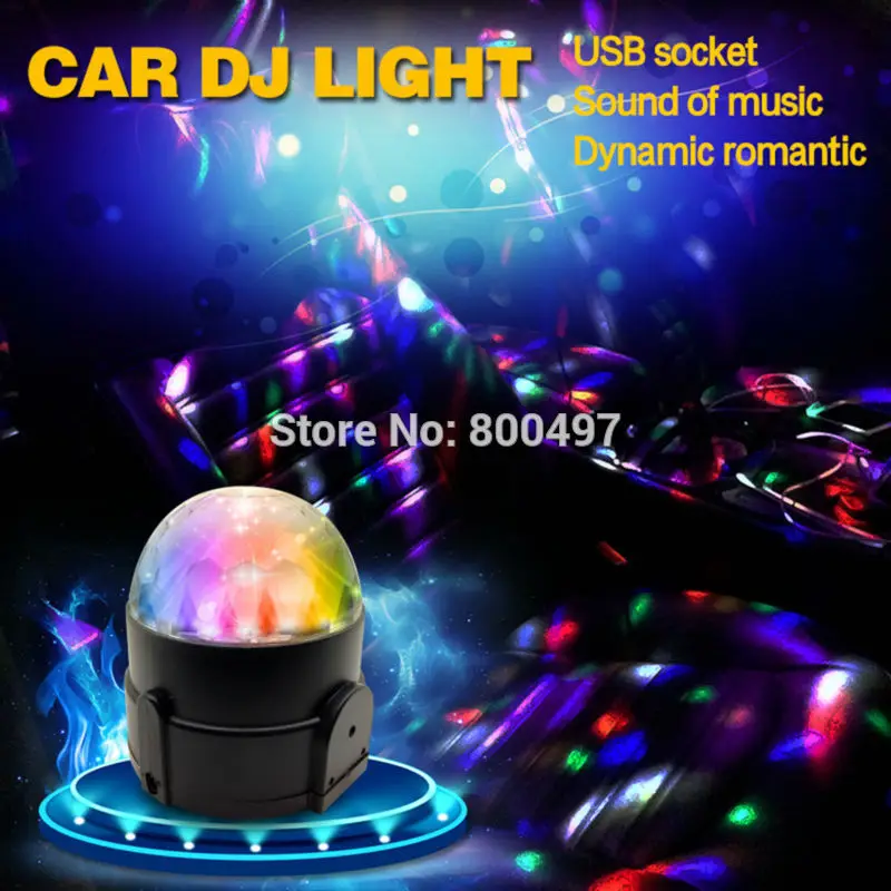 Auto Disco DJ Music LED Strobe Light Three Color Rotating Sound Rhythm Dynamic Romantic Laser Lights KTV Stage | Автомобили и