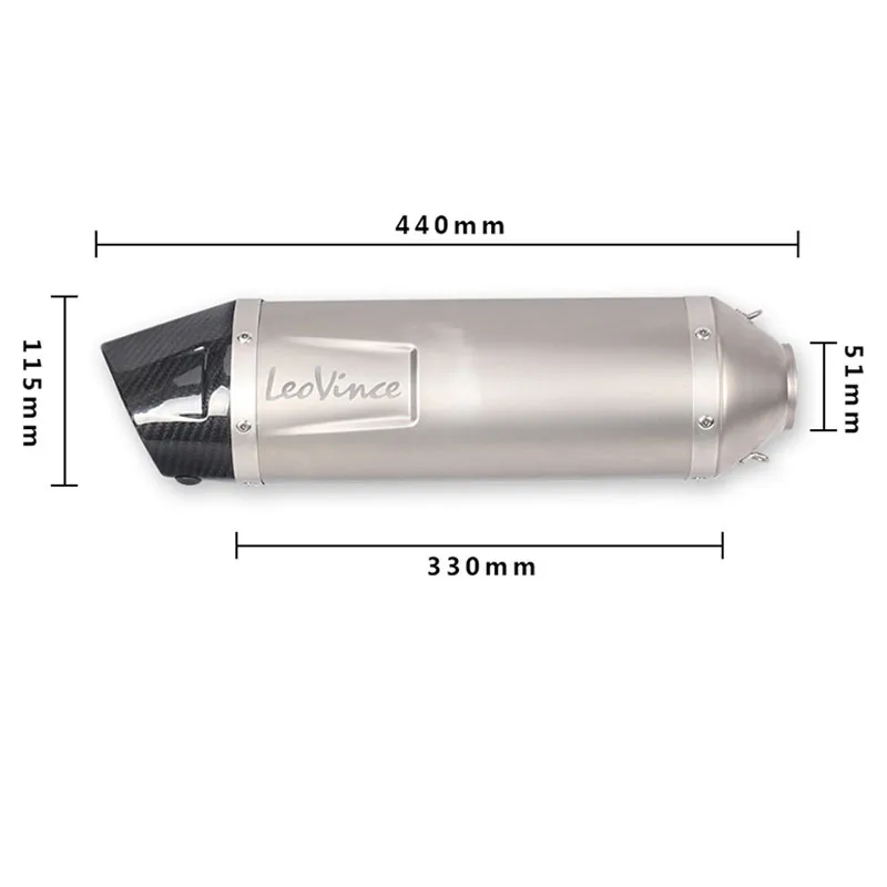 LeoVince Motorcycle Exhaust Muffler Pipe escape moto 51mm Inlet pitbike For benelli trk 502 cb650f crf 230 suzuki gsr 600 msx125 |