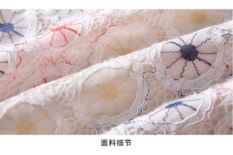 

LUKAXSIKAX 2019 Summer Women Dress High Quality Embroidery Lace Runway Dress Luxury Party Dresses