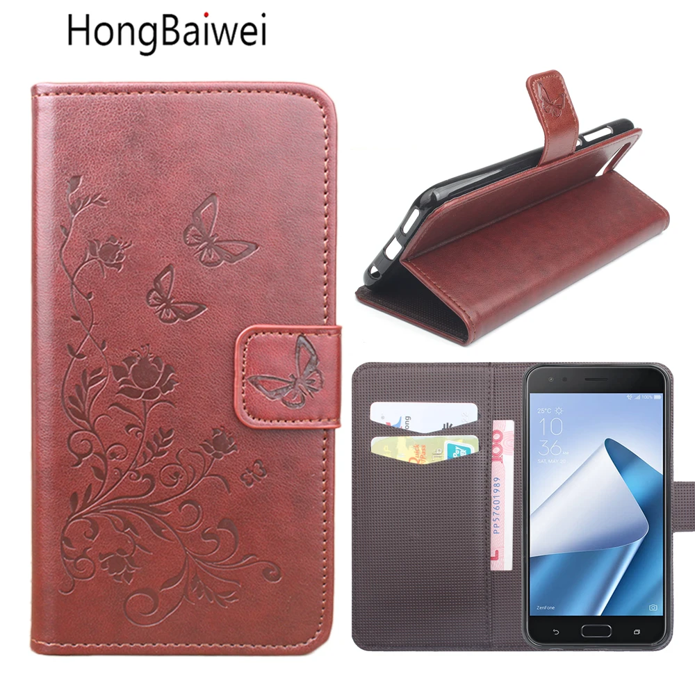 HongBaiwei для ASUS ZE554KL 5 дюймов Чехол кошелек стиль Модный тисненый флип чехол Asus ZenFone 4