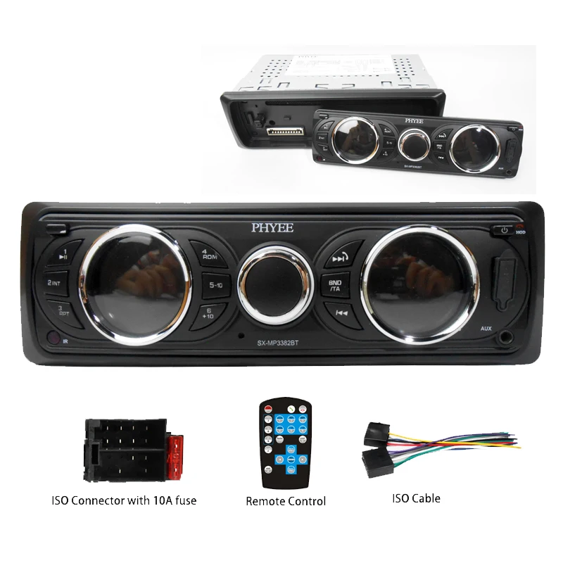 1 Din автомагнитола RDS Bluetooth стерео FM AM приемник Съемная панель аудио MP3 плеер 12 в ISO In-dash головное устройство PHYEE SX-MP3382BT