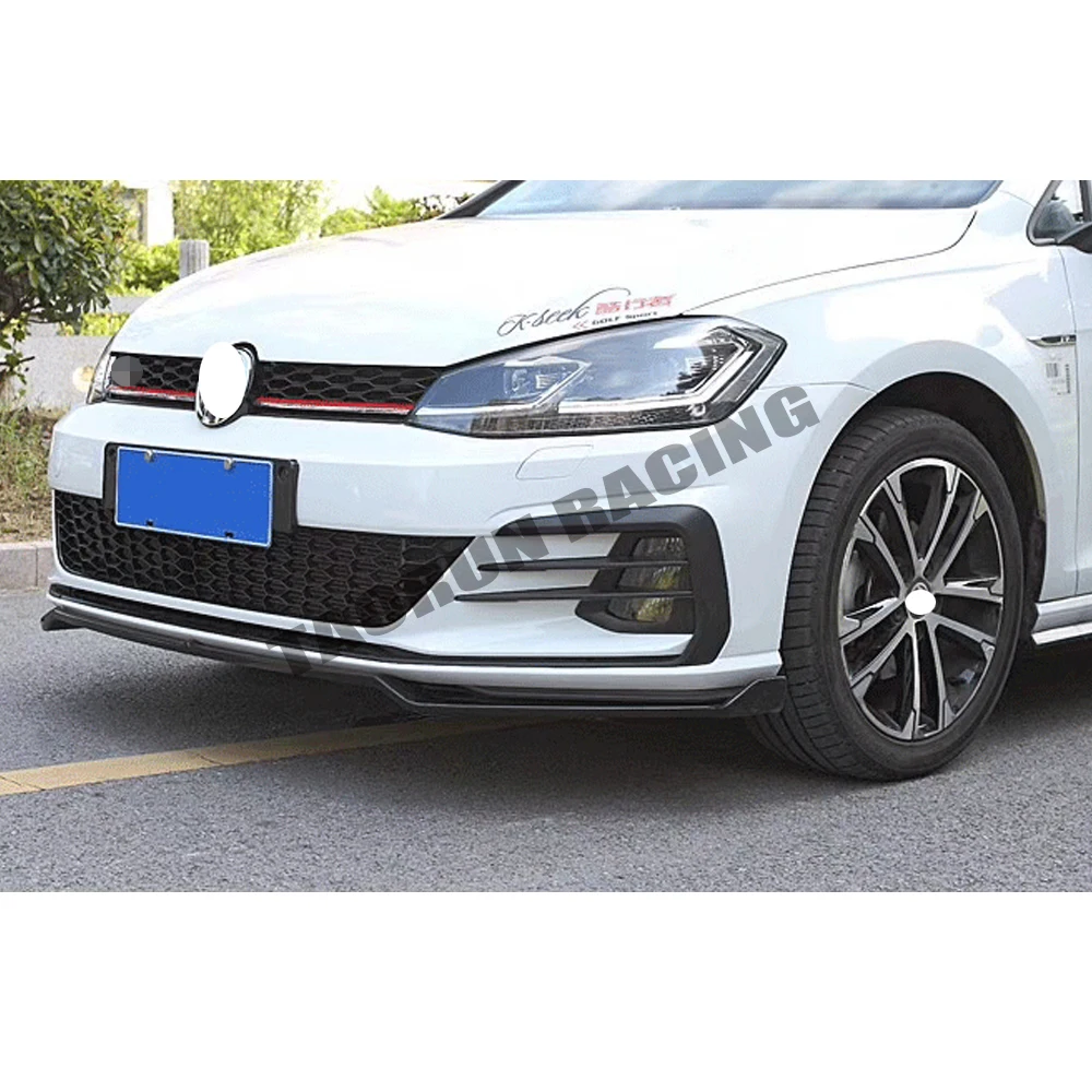 Черный спойлер для переднего бампера из АБС-пластика Golf 7 5 MK7.5 GT-I &amp R R-LINE 2018 up (не