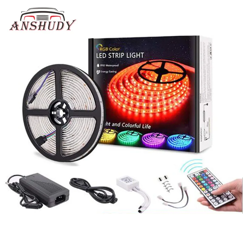 5 м 10 Светодиодная лента 5050 300SMD RGB Гибкая Автомобильная атмосферная декоративная