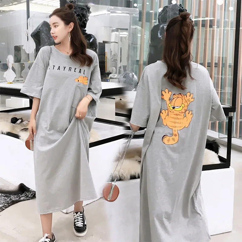 Женское винтажное платье-рубашка повседневное свободное платье большого