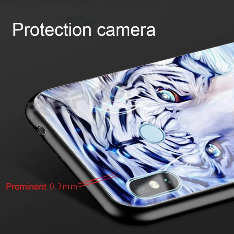 Glass Cover Phone Case for Xiaomi Redmi 5 Plus Silicone Shockproof Xiami Xioami Mi 8 A1 5X RedMi Note 4X Pro |