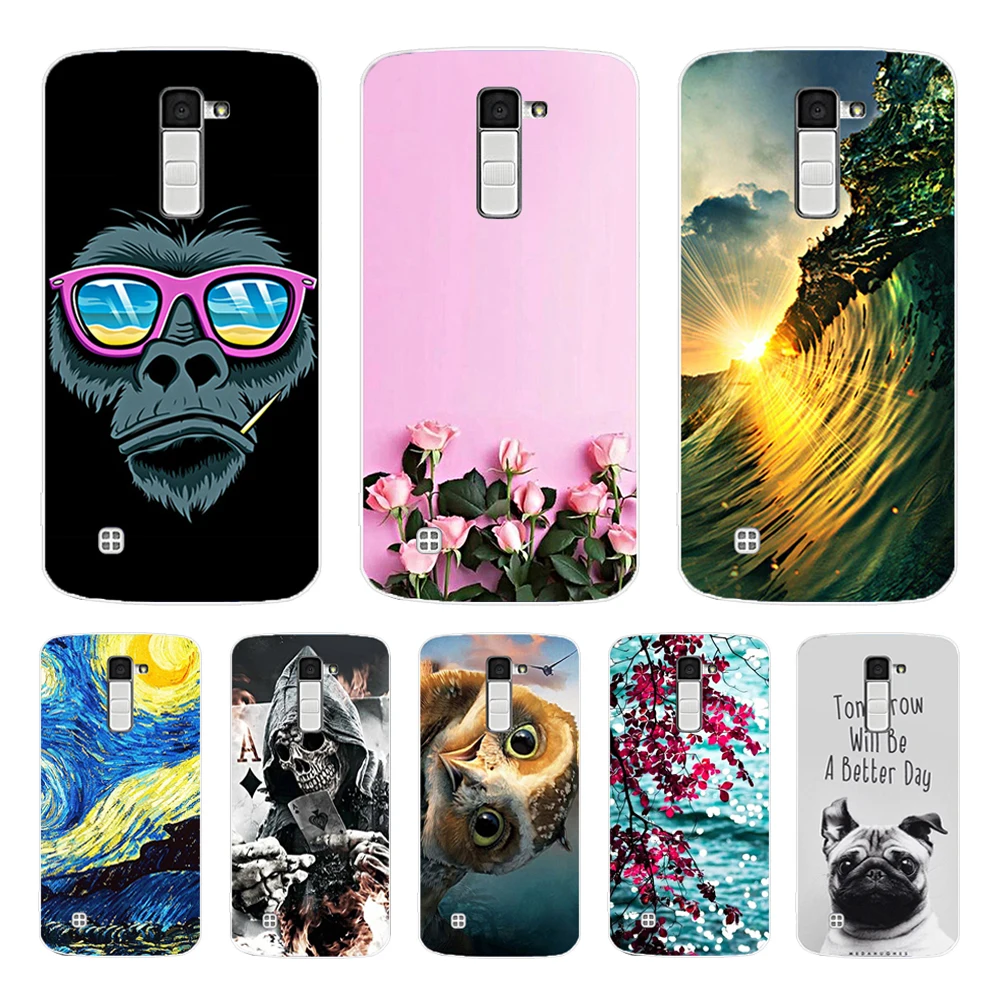 Для LG K10 2016 чехол силиконовый рисунок мягкий ТПУ для LTE K420N K430 K430DS Funda телефон СПС