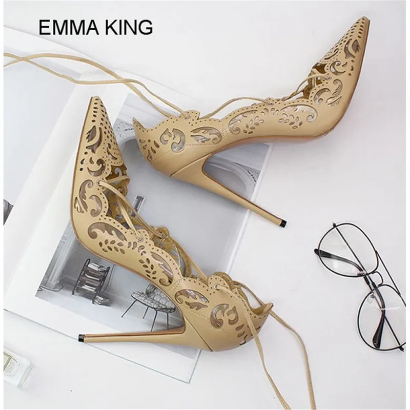 Emma king/элегантные женские туфли лодочки с лазерной резкой модельные на высоком