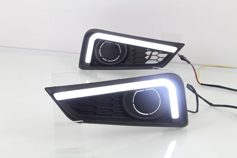 Автомобильная проблесковая 1 пара для Honda City DRL Габаритные огни колпак противотуманных фар фары 12V дневной свет с желтым сигналом