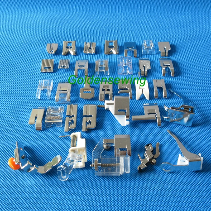 Пластиковая коробка 32 шт прижимная лапка для VIKING 140 145 Хаски звезда Лилия Роза