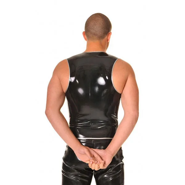 

0.6MM Thickness Tights Sleeveless Waist Coat Latex Black Suit