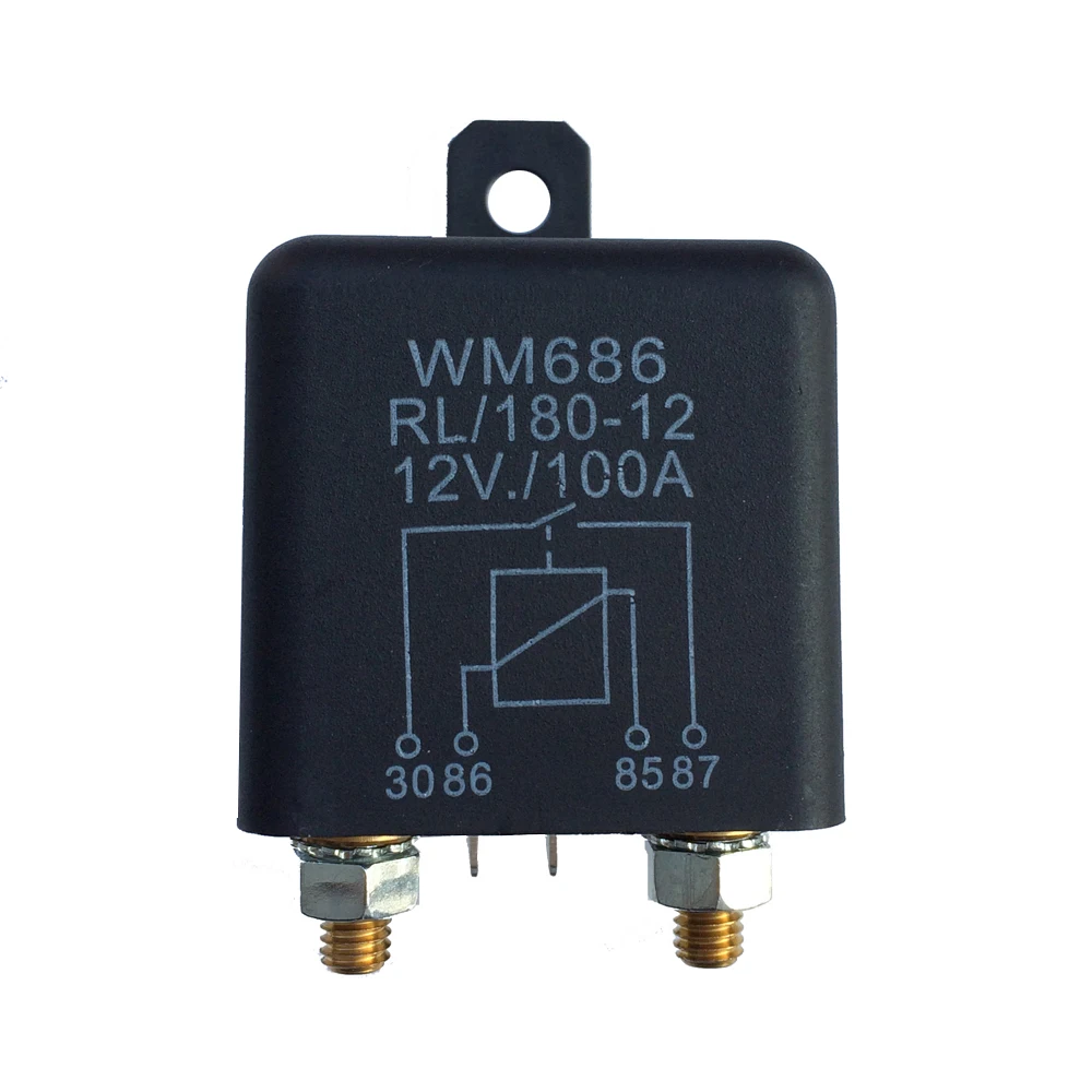 

12VDC 100A AMP 2,4 W непрерывная работа 4 Pins Автомобильный Автомобиль грузовика Авто ВКЛ-ВЫКЛ РЕЛЕ ЗАПУСКА крепежное отверстие для большого двигате...