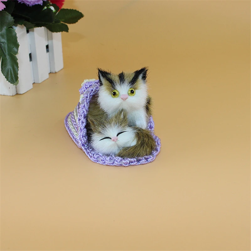 Тапочки с двумя котами милая игрушка котенком для мамы и ребенка симпатичная