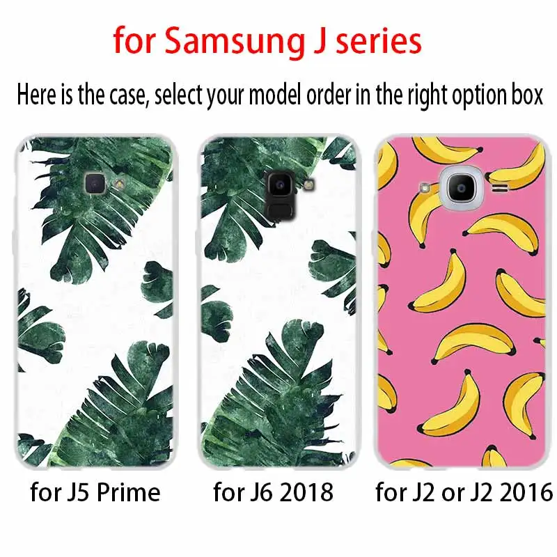 Чехол с тропическим рисунком банановых листьев для телефона Samsung Galaxy j6 J8 J7 J5 J3 J4 Plus