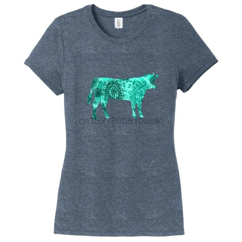 Индивидуальный рисунок коровья силуэт Женская приталенная футболка | Мужская