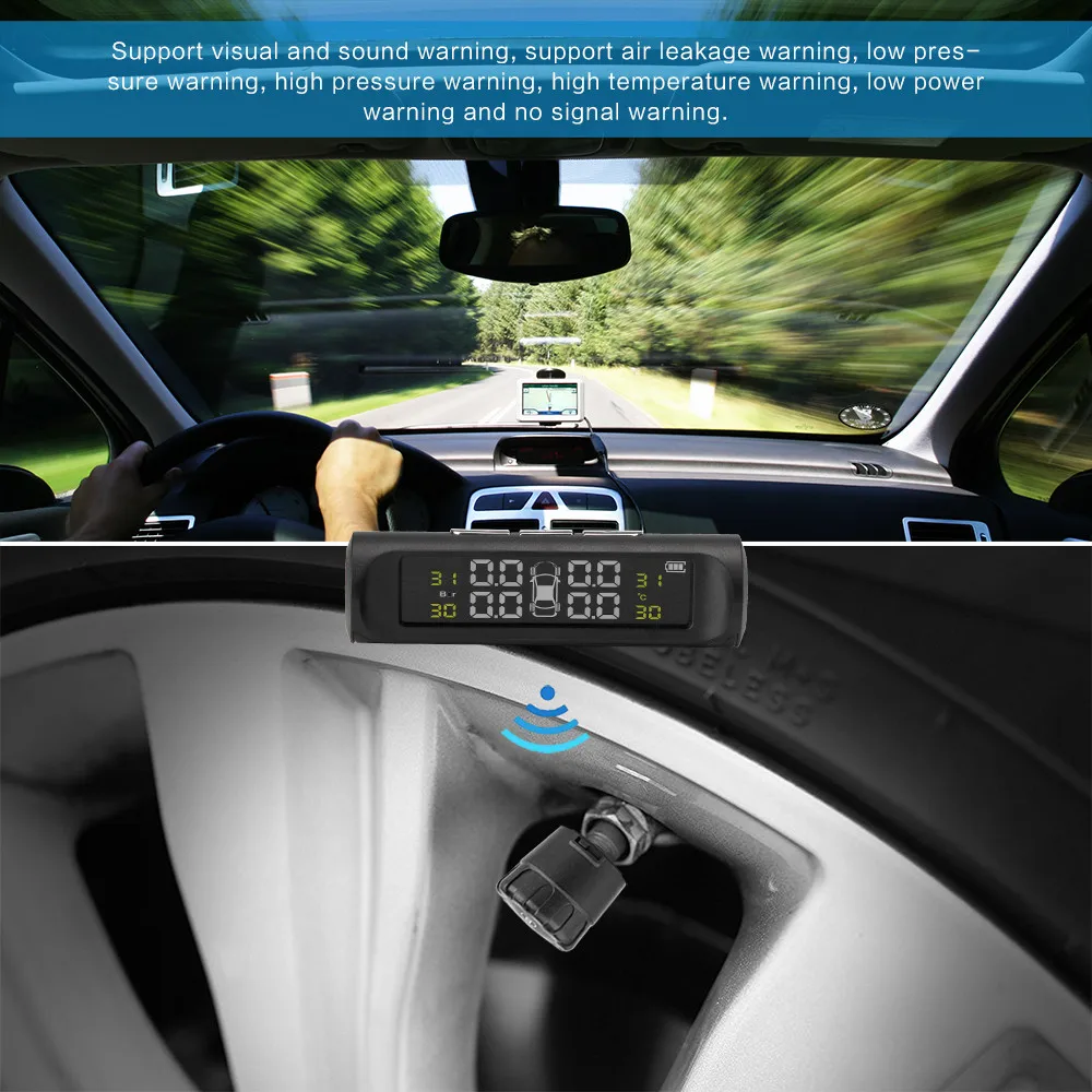Беспроводной Солнечный Мощность шин Давление Мониторы ing Системы TPMS ЖК дисплей