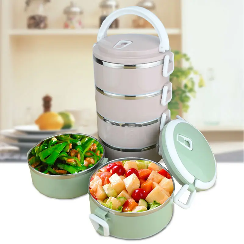 4 слоя герметичный Ланч бокс из нержавеющей стали 304 портативный пищевой