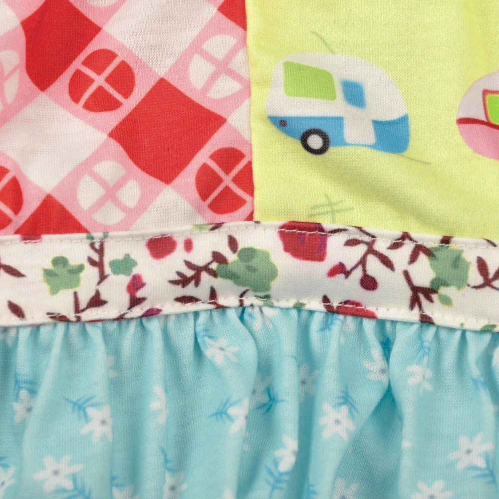 New Flowers Girl Dress Summer Baby Fashion Button With Headband Boutique Remake Girls Clothing LYQ801-043 | Детская одежда и обувь