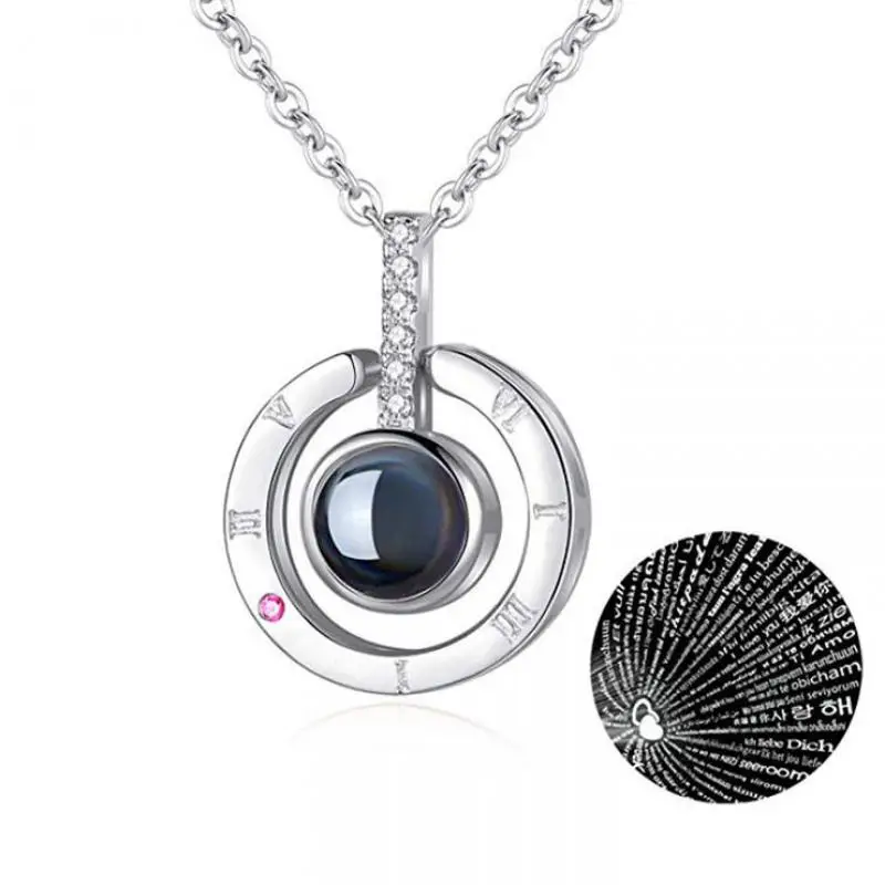 Классическое ожерелье с подвеской Я тебя люблю на 100 языках романтическое колье