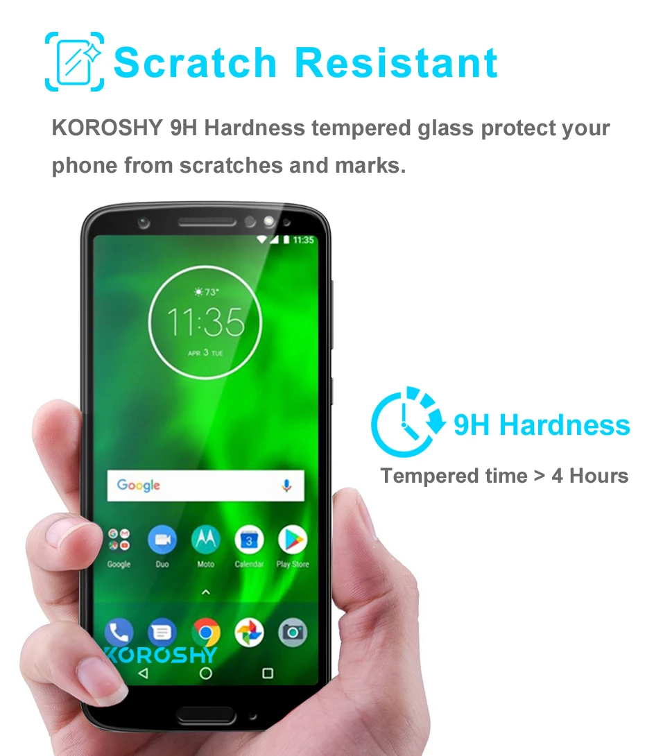 100% koroshy закалка твердости 9 H Стекло для Motorola Moto G5 G5S E5 G6 плюс играть полное покрытие