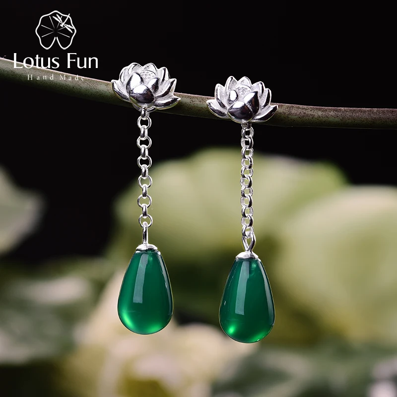 Женские серьги Лотос Lotus Fun изящные подвески ручного изготовления из настоящего