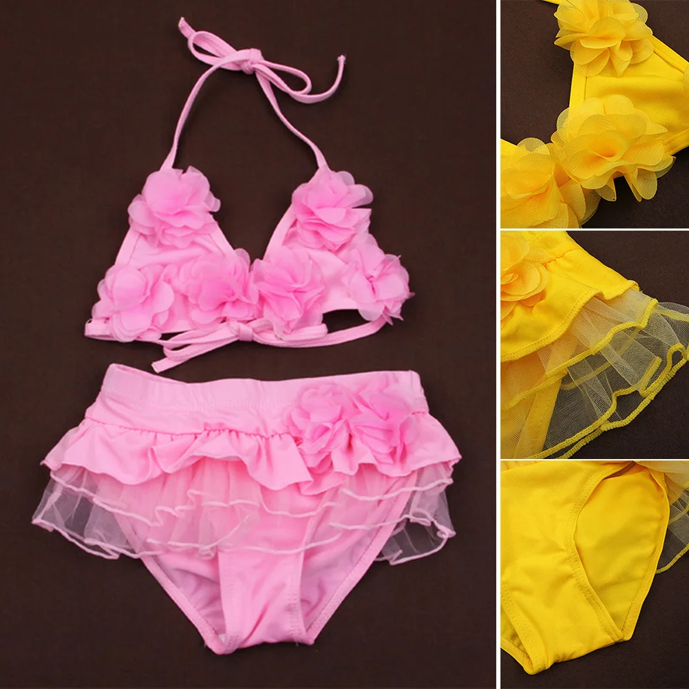 Летний купальный костюм для девочек Модный кружевной танкини комплект бикини