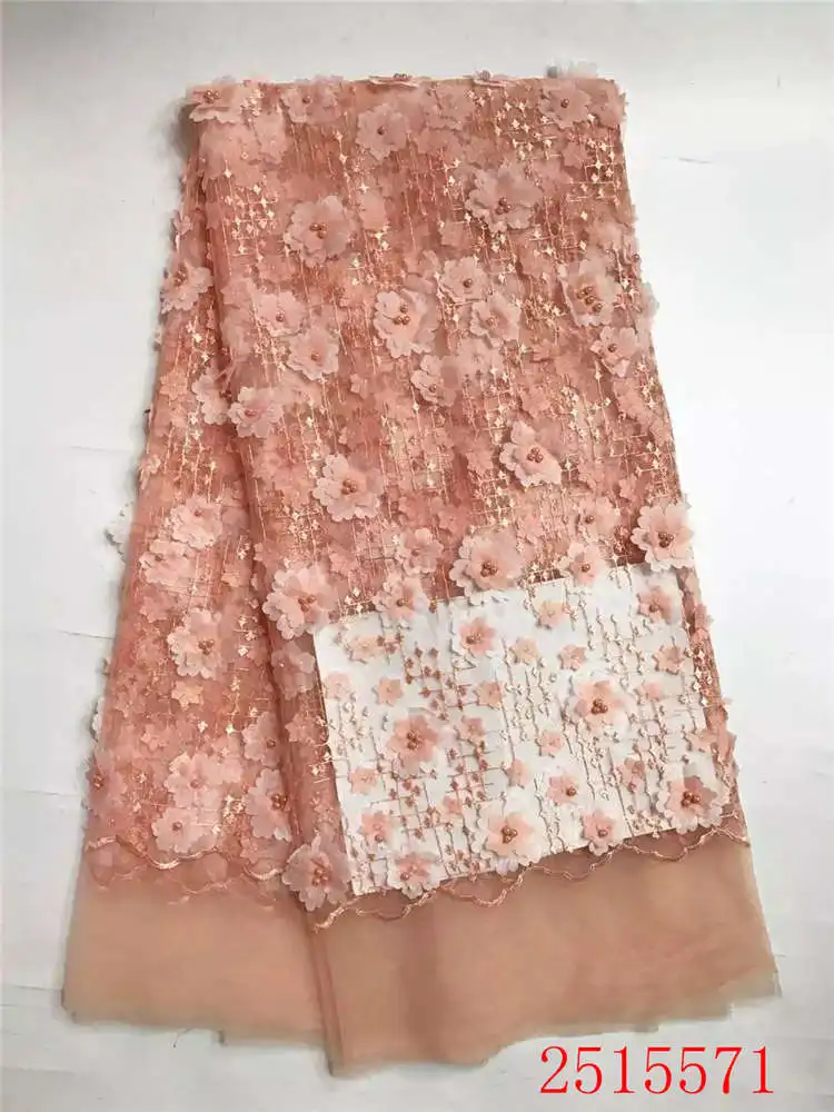 Multi-color African lace fabric 3d flower embroidered tulle mesh for wedding dress 5yards/lot | Дом и сад