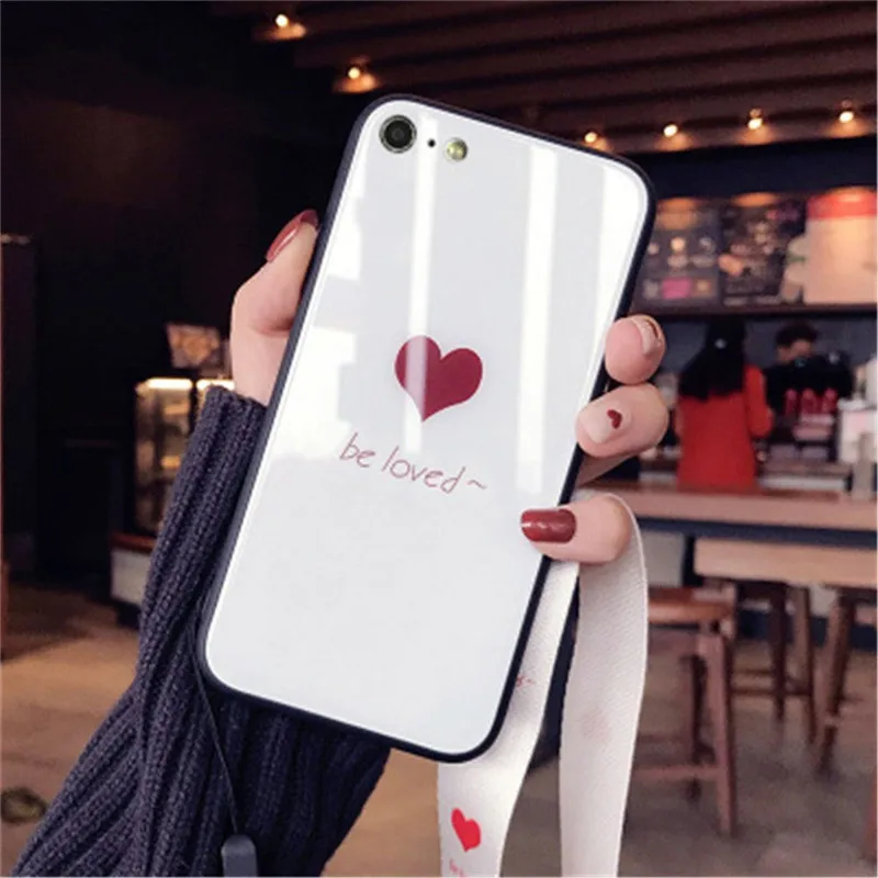 Задняя крышка из закаленного стекла Be Love Heart + гибридная рамка ТПУ идеально
