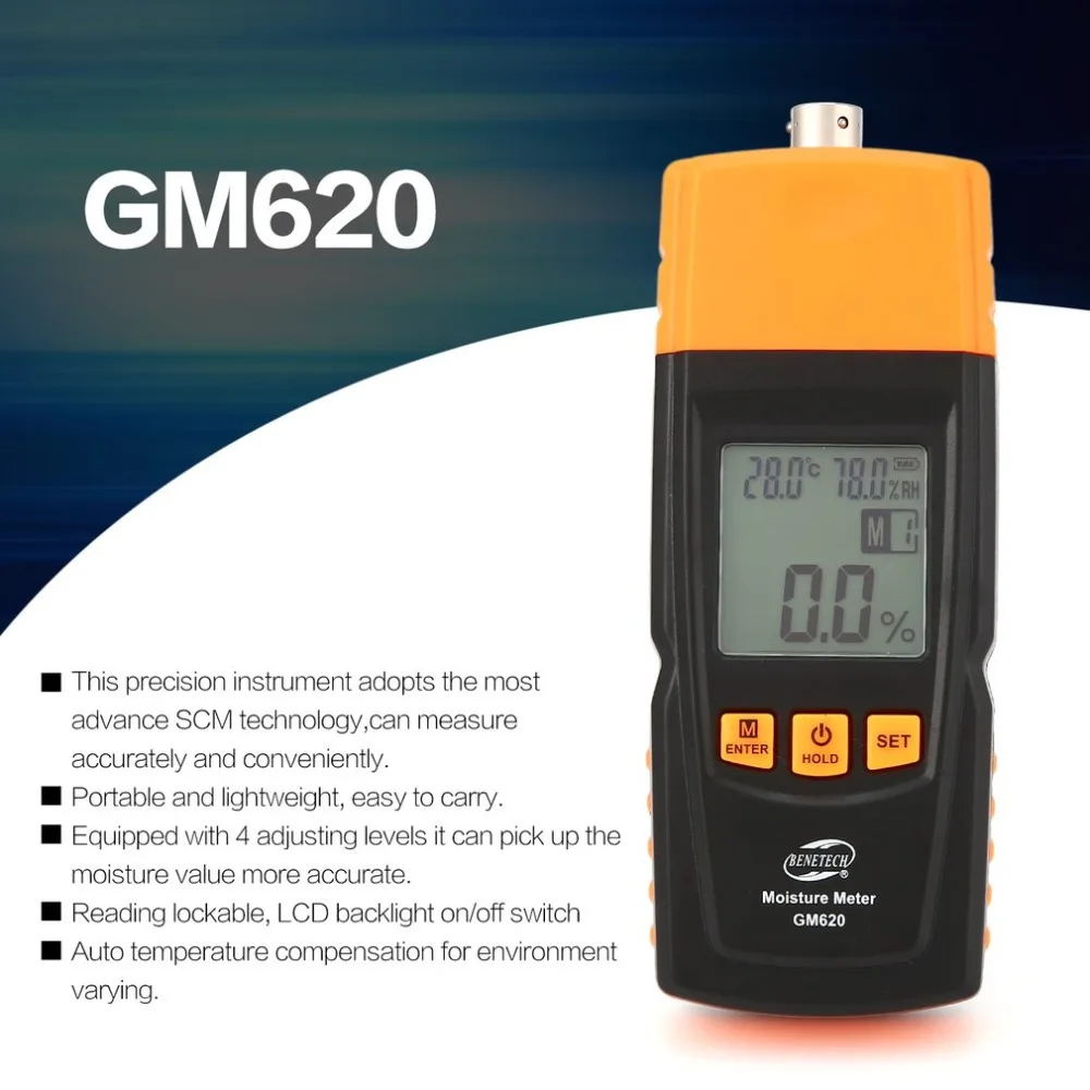 Benetech GM620 цифровой Деревянный гидрометр для измерения влажности тестер фанеры