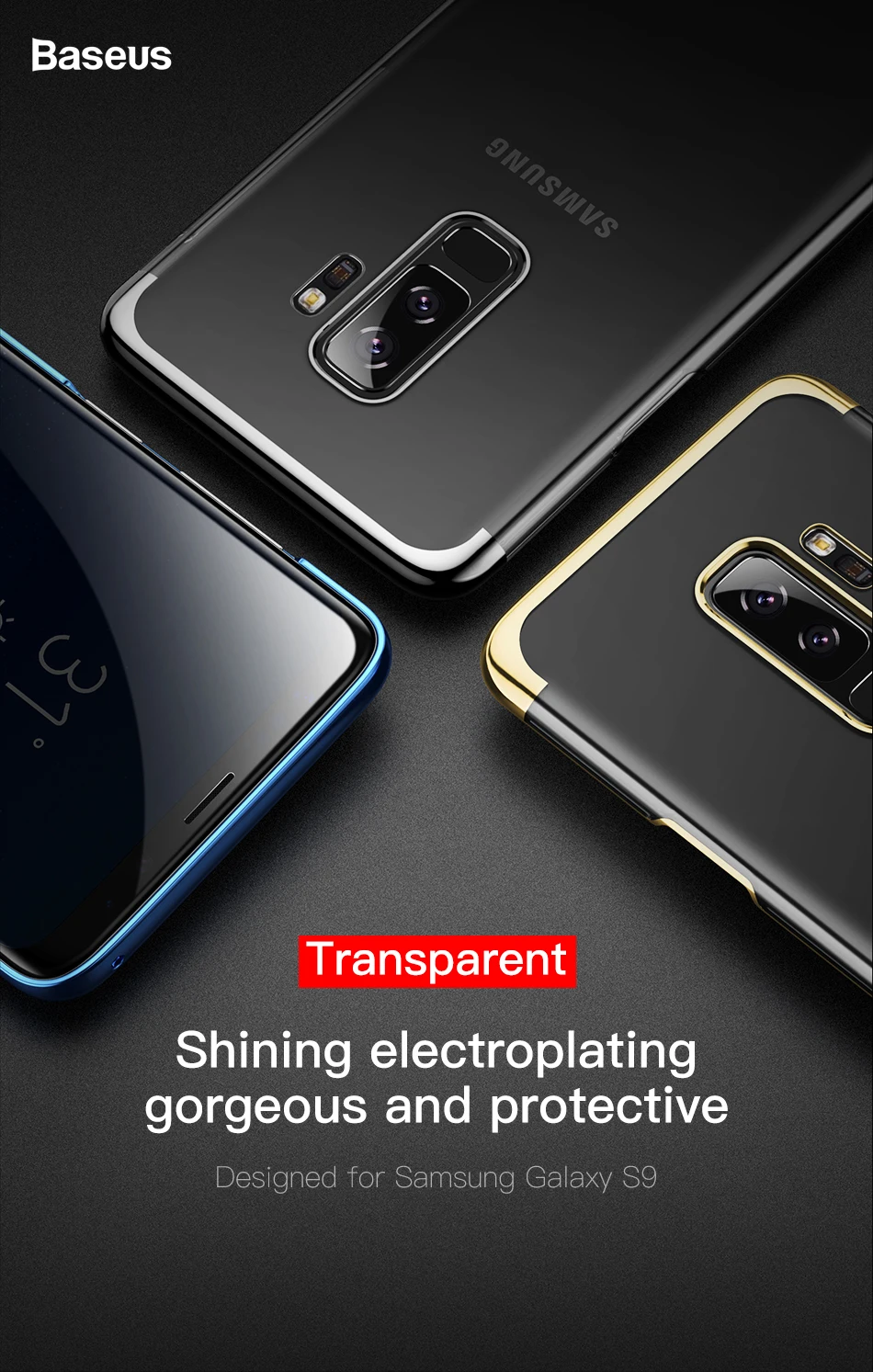 Чехол Baseus для samsung Galaxy S9, роскошный чехол, жесткий пластиковый чехол для samsung Galaxy S9 S9 Plus, Ультратонкий Прозрачный чехол
